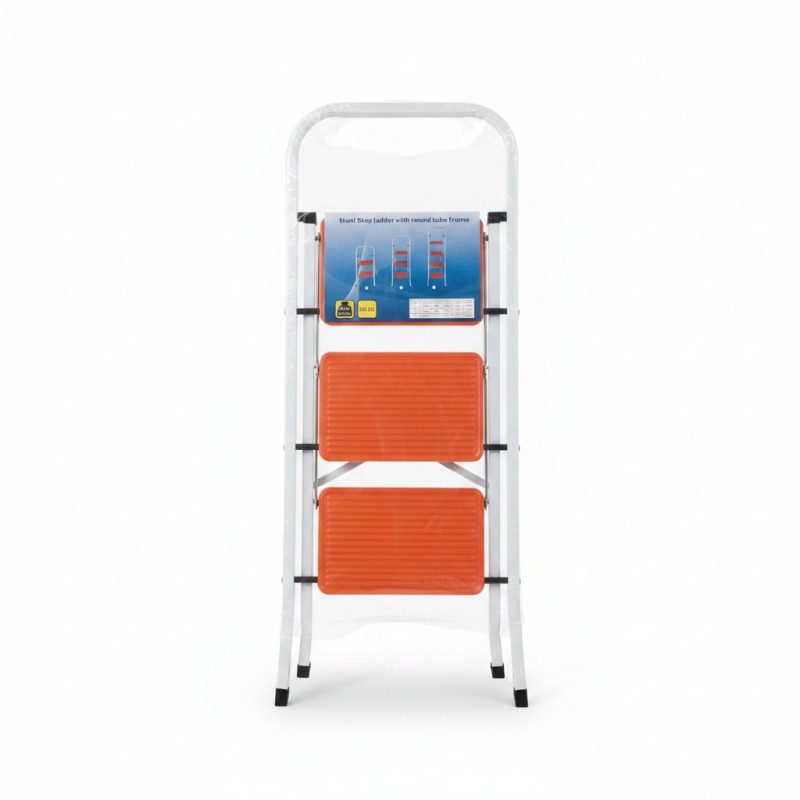 Escabeau 3 Marches en Acier Pliable Charge 150 kg