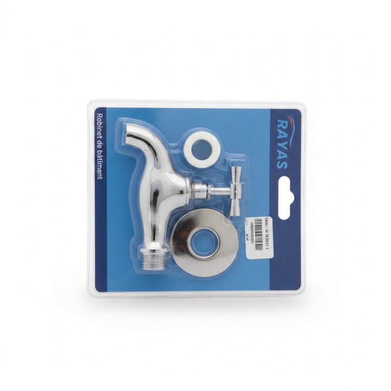 Robinet de service 1/2 chromé Rayas pour plomberie
