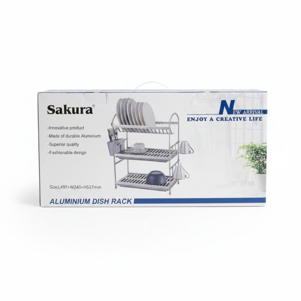 Égouttoir à Vaisselle 3 Niveaux en Aluminium Sakura