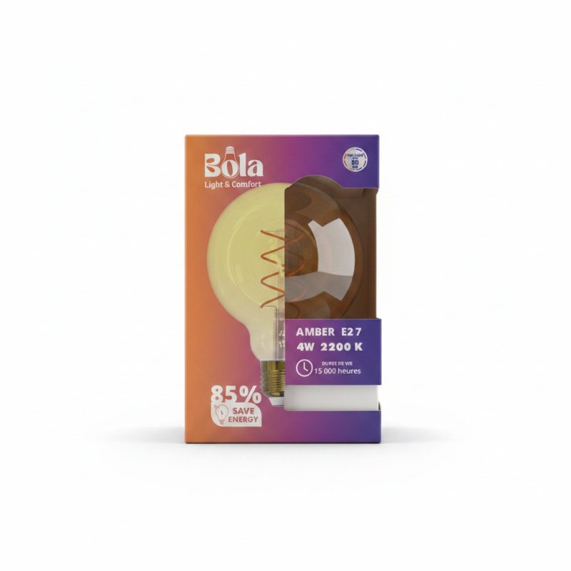 Ampoule LED G95 E27 4W 2200K Ambrée Bôla