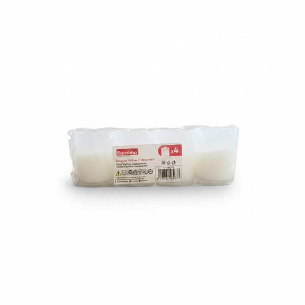 Pack 4 Bougies Votives Transparentes Finissimo Ø5,8cm