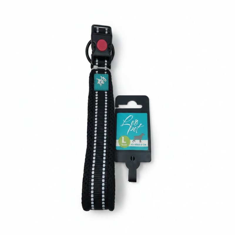 Collier pour chien Leo Pet noir réfléchissant L 4550 cm