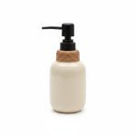 Distributeur de Savon en Céramique Beige et Pompe Noire