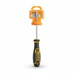 Tournevis plat Ingco 4x100mm, manche bi-matière S2