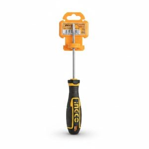 Tournevis plat Ingco 4x100mm, manche bi-matière S2