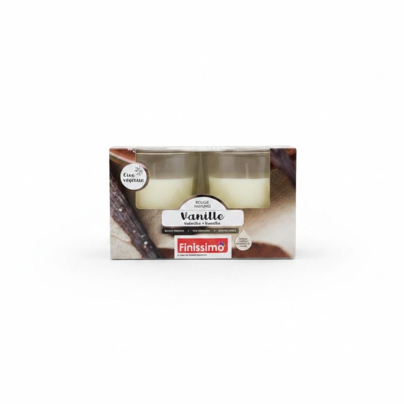 9518731 Bougie Parfumée Vanille en Verre Finissimo (Lot de 2)