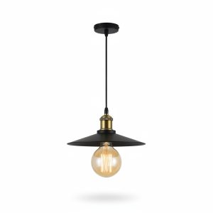 Suspension Bellona métal noir et laiton 220V