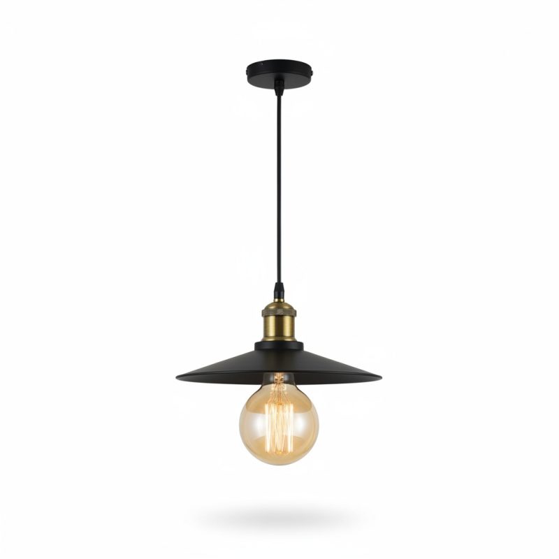 Suspension Bellona métal noir et laiton 220V