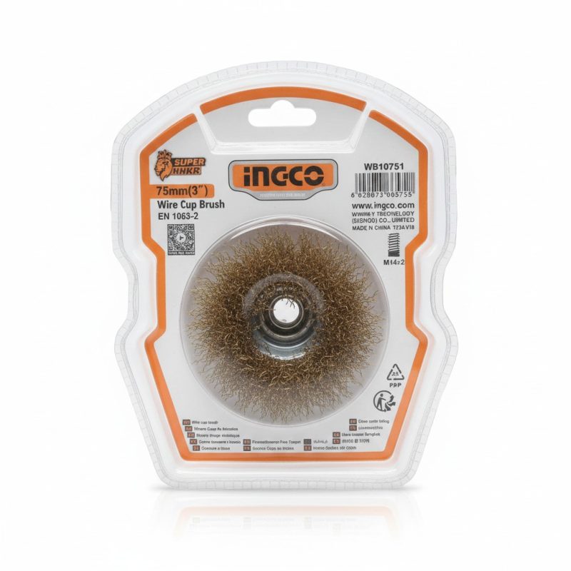 Brosse Boisseau Métallique 75mm M14x2 INGCO WB10751
