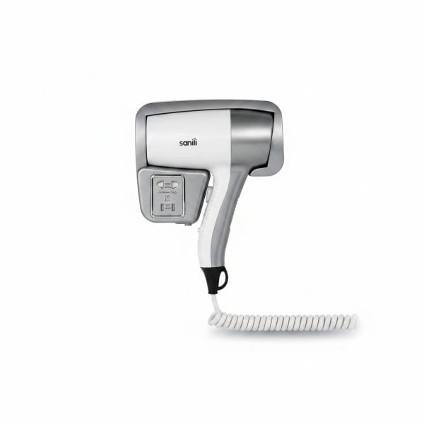 Sèche-cheveux mural Sanili ABS Silver & Blanc avec prise