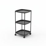 Étagère de chevet 3 niveaux PVC noir 39x39x64cm