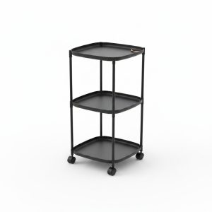 Étagère de chevet 3 niveaux PVC noir 39x39x64cm