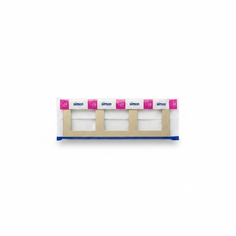 Plaque quadruple Simon S24 couleur champagne