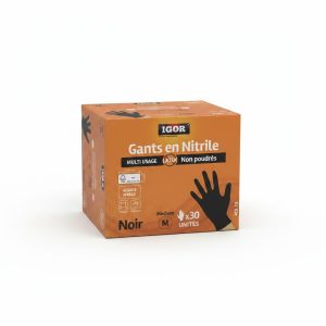 Gants en Nitrile Noir Taille M IGOR (x30)