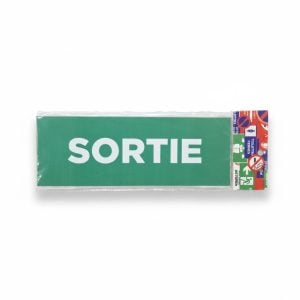 Plaque de signalisation SORTIE adhésive verte