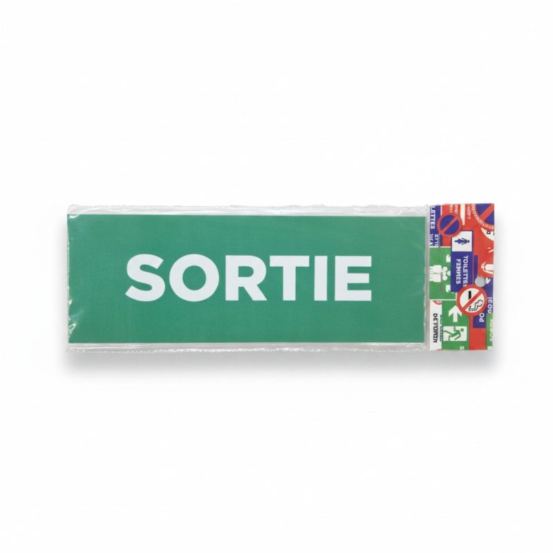 9737441 Plaque de signalisation SORTIE adhésive verte