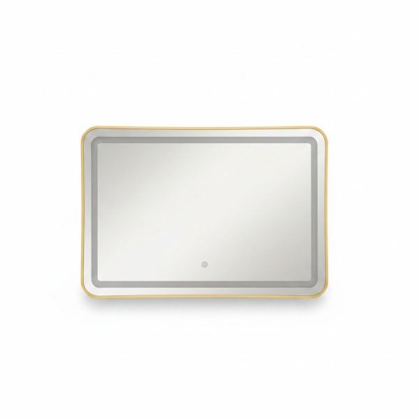 Miroir LED Rectangulaire 60x80 cm Doré avec Éclairage Intégré