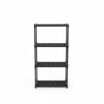 Étagère Multifonction Noire 4 Niveaux 48x26x113 cm