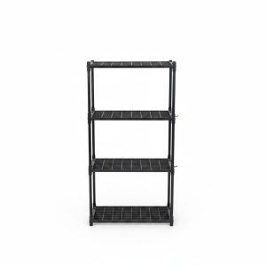 Étagère Multifonction Noire 4 Niveaux 48x26x113 cm