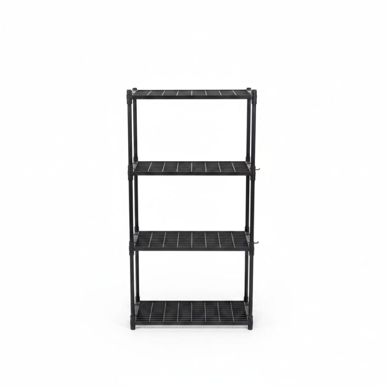 Étagère Multifonction Noire 4 Niveaux 48x26x113 cm