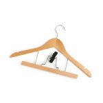 Cintre en Bois avec Pinces pour Jupe et Pantalon