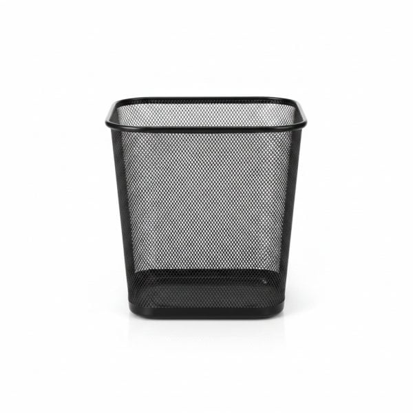 Poubelle Rectangulaire Métal Noir Maille 29.5x31 cm
