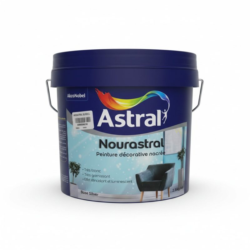 Peinture décorative nacrée Nourastral Silver Astral 2,5kg