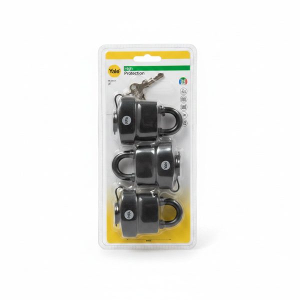 Pack 3 Cadenas blindés 83mm s'entrouvrant Yale Y220B