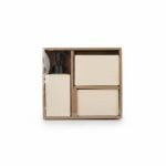 Set 3 accessoires de salle de bain en céramique crème
