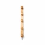 Patère murale en bois naturel 5 têtes de rangement
