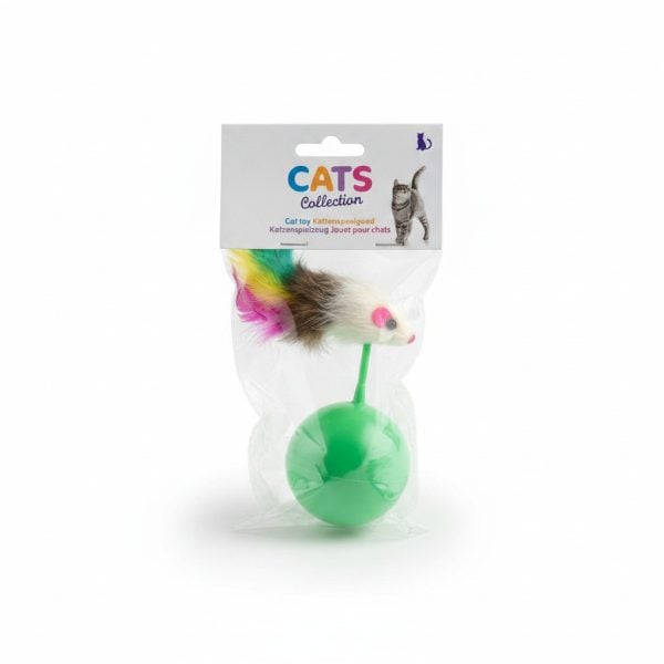 Jouet pour chat balle et souris à plumes CATS Collection Ø7 cm