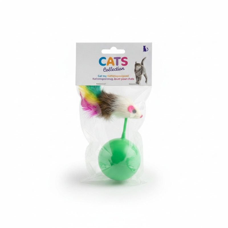 9732981 Jouet pour chat balle et souris à plumes CATS Collection Ø7 cm