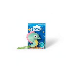 Jouet chat hippocampe tissu et herbe à chat Ocean 9 cm