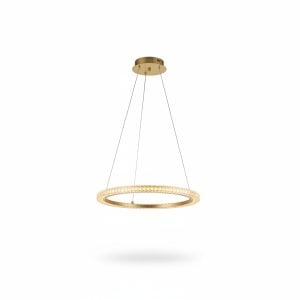 Lustre LED design anneau effet cristal doré GS-D616-1