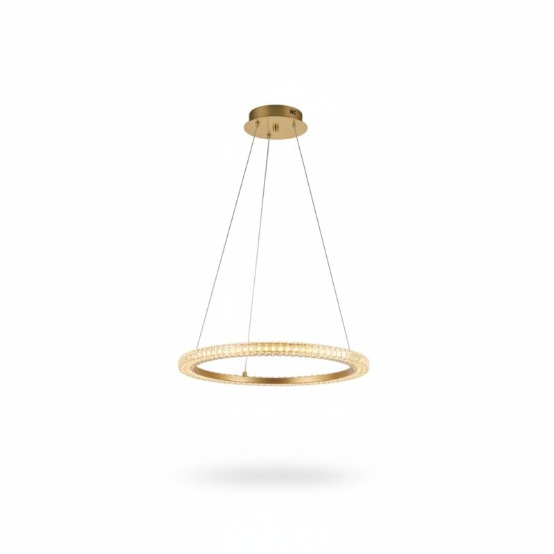 9768731 Lustre LED design anneau effet cristal doré GSD6161