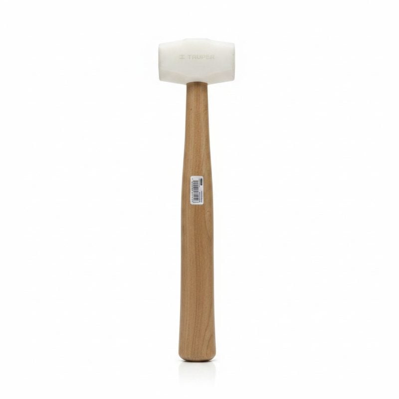 Maillet caoutchouc blanc 8 oz manche bois Truper