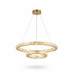 Suspension LED 2 anneaux cristal Or 32W 3000K HARMON