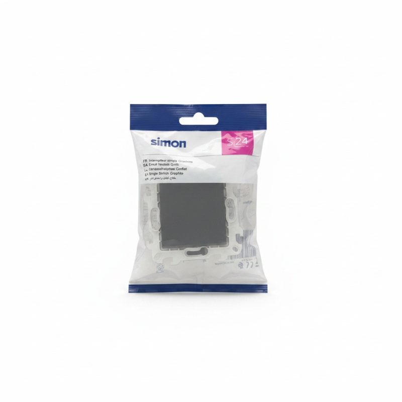 Interrupteur Simple Simon S24 Graphite pour installation fixe