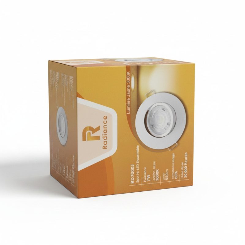 Spot LED Encastrable Rond 7W 3000K Blanc Radiance RD7000J