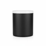 Poubelle de salle de bain cylindrique effet cuir noir