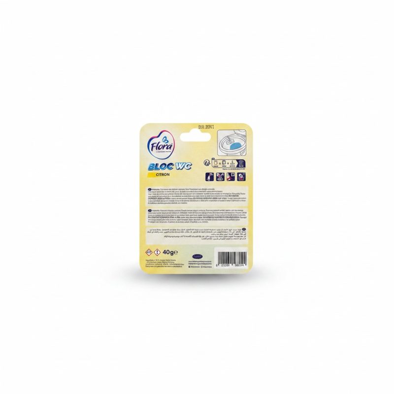 Bloc WC Nettoyant et Parfumé Citron 40g Flora