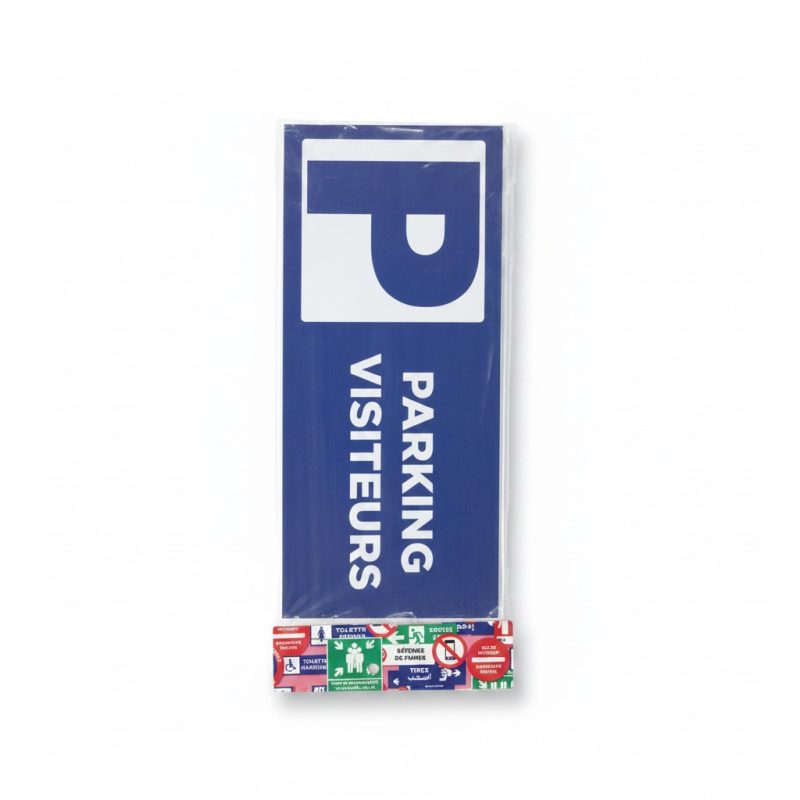 Panneau de Signalisation Parking Visiteurs  Bleu et Blanc