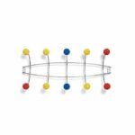 Patère murale design 10 crochets boules multicolores