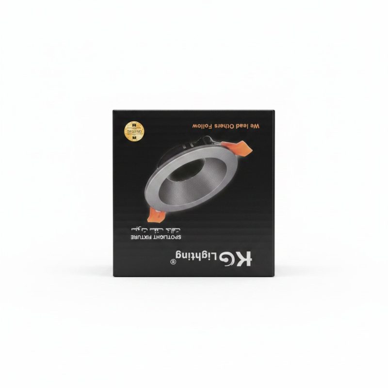 Spot Encastrable Rond Fixe Noir GU5.3 KG Lighting