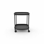 Étagère de chevet mobile 2 niveaux PVC noir 39x39x45cm