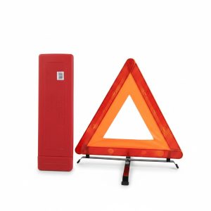Triangle de présignalisation pliable avec boîtier de rangement