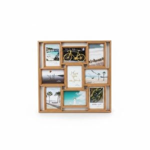Cadre photo 9 vues 10x15 cm en MDF bois clair