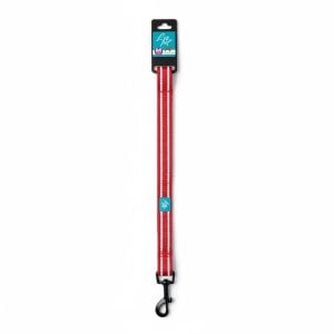 Laisse réfléchissante rouge M 120x2,0 cm Leo Pet