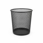 Poubelle de Salle de Bain Cylindrique en Maille Métal Noir
