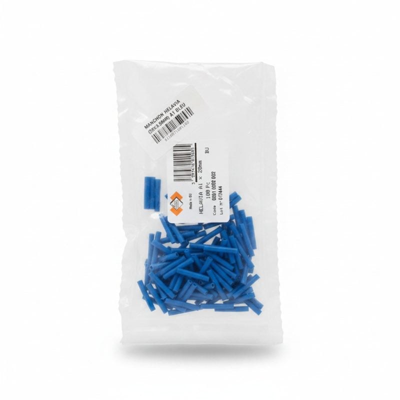 9526531 Manchon isolant Helavia A1 bleu 20x3.5mm 100 Pcs SESSterling